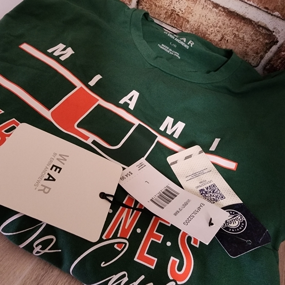 Miami Univeristy Hurricanes Long Sleeve Shirt Women's Large Wear by Erin Andrews - Picture 9 of 9